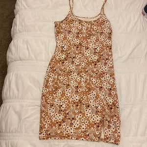 Orange floral midi dress for sale!